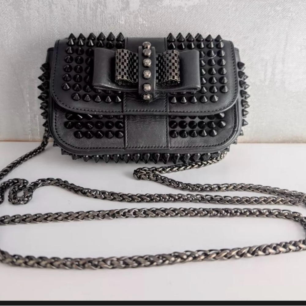 Christian Louboutin Sweet Charity Black Studded Crossbody Bag
